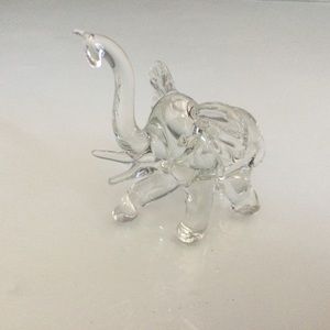 Glass Elephant Figurine